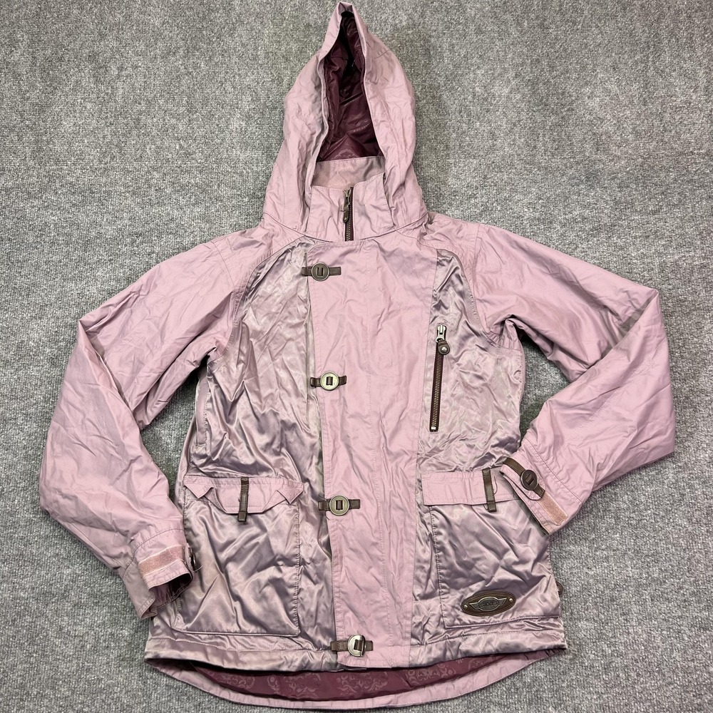 SIMS Jacket Womens Medium Pink Hooded Insulated Ski Snow Full Zip Pockets